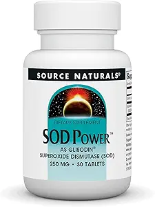 [BRSWIYYLO4DA2C3I] Source Naturals SOD Power As Glisodin, Superoxide Dismutase, Dietary Supplement 250mg - 30 Tablets