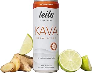 [BRSW2ZYBAUCQ2H33] LEILO | Kava Powered Moscow Mule Mocktail Drink | 12-Pack – Sugar-Free & Non-ALC Functional Relaxation Support | 12 fl oz Cans (Pack of 12)