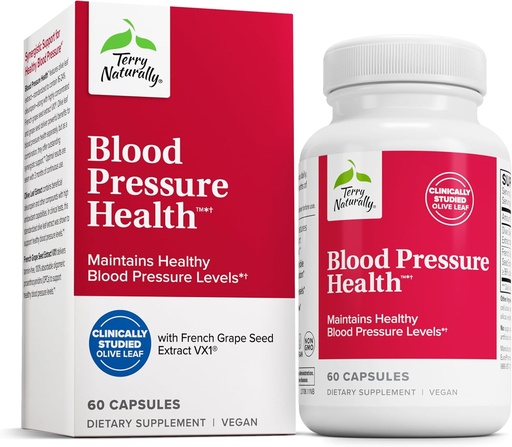 [BRSWIZ33BMPQ4G3C] Terry Naturally Blood Pressure Health - Healthy Blood Flow & Circulation Support Supplement - Heart Health Supplement with Antioxidants - Cardiovascular Support - 60 Capsules