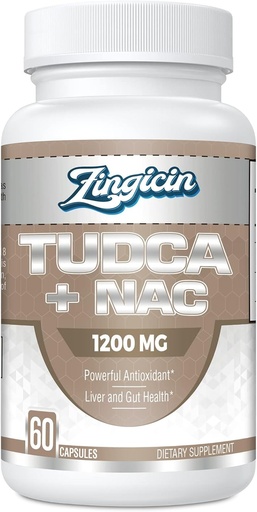 [BRSRMCT5OIMREC3X] TUDCA with NAC Supplement 1200mg - 60 Capsules,Powerful TUDCA Bile Salt Plus N-Acetyl-Cysteine,Antioxidant Supplements for Liver,Digestion