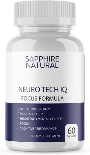 [BRSROBA3OIMWCEQU] Official... Neuro Tech IQ Brain Supplement - Neurotech Iq Focus Formula Enhancement Pills (60 Capsules)