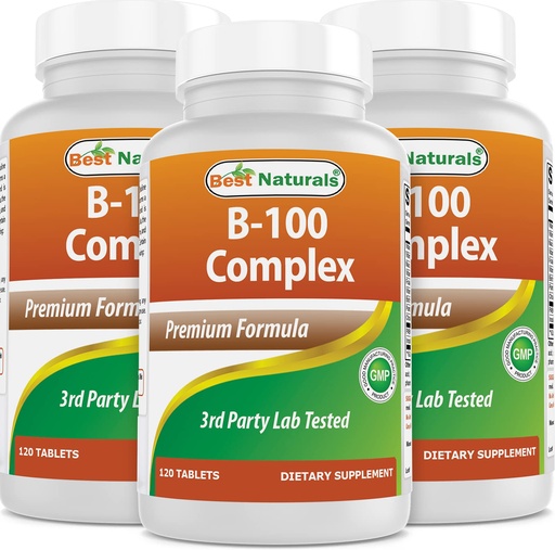 [BRSW2AQPAQCG2GYV] Best Naturals B 100 Complex 120 Tablets (B Complex Vitamins) (120 Count (Pack of 3))