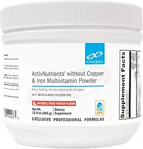 [BRSRMGQTCUCWACDU] XYMOGEN ActivNutrients Without Copper & Iron Multivitamin Powder - Fruit Punch (12.9 oz)