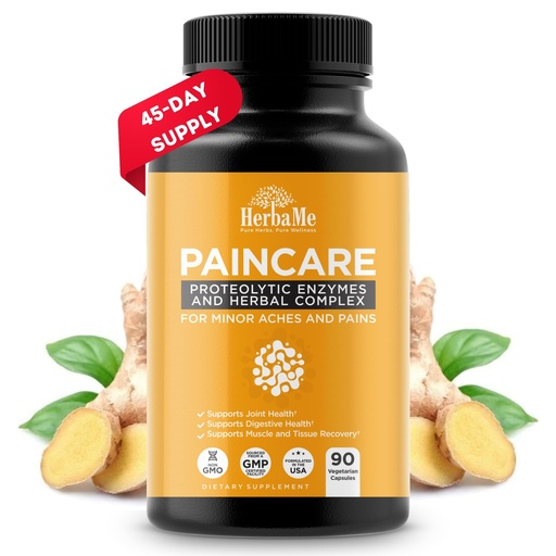 [BRSW22Y2AANGYCQU] HerbaMe Proteolytic Enzymes Supplement with Serrapeptase - Devils Claw, 90 Capsules, Promotes Joints Relief, Muscle and Tissue Health with Lasting Mobility, Athletes Post Workout Recovery Support