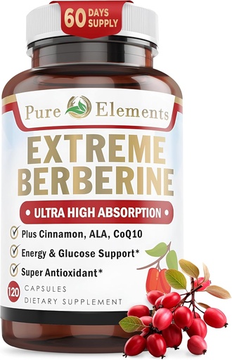 [BRSRMBQ5CQOWGD3X] Extreme Berberine Plus avec ALA, Coq10, Turmeric, Cannelle, Bitter Melon, Banaba Leaf, Panax coréen, Royal Jelly et autres 21 herbes pour la santé du sucre de sang et la santé et l'immunité