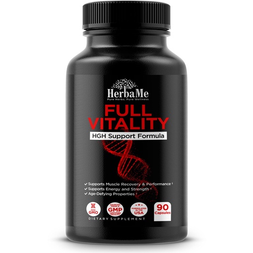 [BRSW2YD6CQPQEH3Z] HerbaMe HGH Support Supplement for Men & Women, 90 Capsules – Naturally Supports Human Growth Hormone, Amino Acid Complex with Arginine & Colostrum – Supports Nighttime Recovery, Energy & Performance