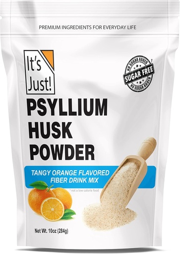 [BRSRMBQDCMBW23T6] Besterik ez da! - Psyllium Husk hautsa, zuntz dietetikoa erraz nahastu, digestio-sistema garbitu, lur-hautsa, Keto Baking-erako ideala, GMO ez-GMOrako (Tangy Orange, 10oz (1eko paketea)