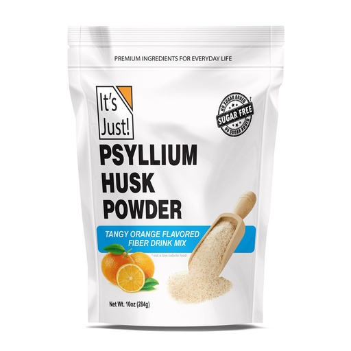 [BRSRMBQDCMBW23T6] It's Just! - Psyllium Husk Powder, Easy Mixing Dietary Fiber, Cleanse Your Digestive System, Finely Ground Powder, Ideal for Keto Baking, Non-GMO (Tangy Orange, 10oz (Pack of 1))