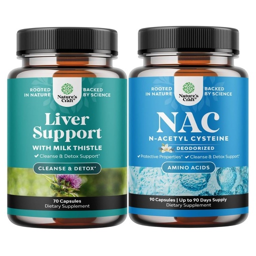 [BRSROGQECIBAOHTK] Bundle of Liver Cleanse Detox & Repair - Milk Thistle for Digestion & Immune Health - Ginger Root Choline Dandelion Root and NAC Supplement N-Acetyl Cysteine 600mg- High Absorption NAC 600 mg Capsules