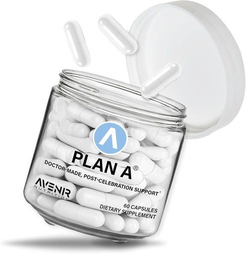 [BRSRMGA6OYCQ4EIZ] Plan A - Post-Celebration Relief & Morning Restore, Dehydration & Headache Support - Dihydromyricetin DHM & L Cysteine - 45 Capsules