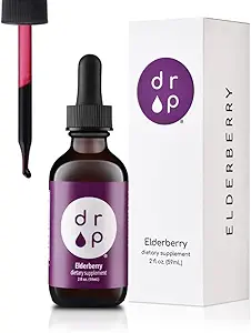 [BRSWYGILAENGMF3U] Elderberry Liquid Drops with Vitamin C – Immune Support Supplement for Kids & Adults – Vegan, Gluten Free, Non-GMO, No Sugar, No Artificial Preservatives – 2 Month Supply by Drop Supplements