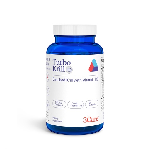 [BRSWK2YTBUOGYGTO] Turbo Krill 2100mg [High Concentrate] Krill Oil Plus 600 IU Vitamin D Omega 3 Supplement 60 Count Softgels