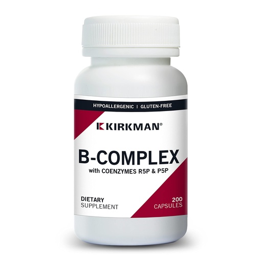 [BRSWIATRA4PAKAD2] Kirkman B-Complex with CoEnzymes R5P & P5P - Hypoallergenic - 200 Vegetarian Capsules