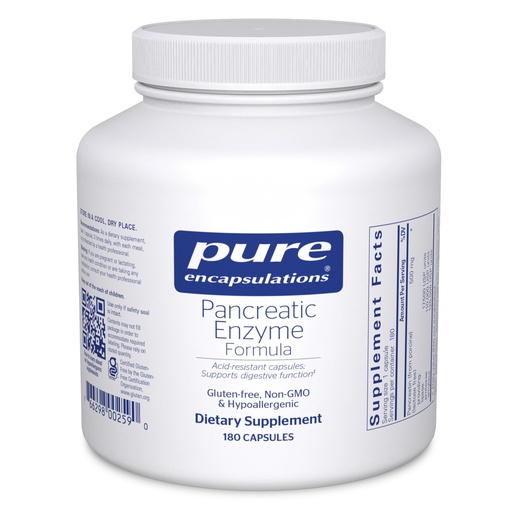 [BRSWIFATCIFR2YI7] Pure Encapsulations Pancreatic Enzyme Formula - Digestive Enzymes for Digestion - Strengthens Gut Health* - Targeted Delivery Capsules - Gluten Free & Non-GMO - 180 Capsules