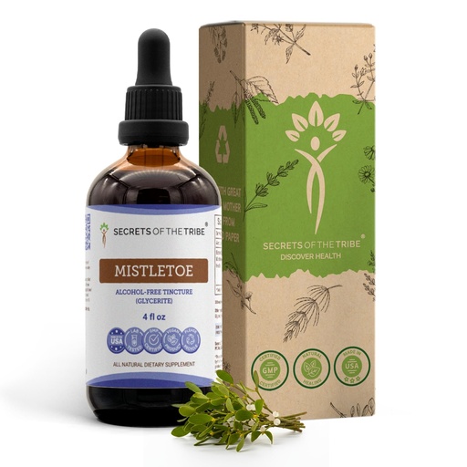 [BRSWGY35CNYWMGTZ] Secrets of the Tribe Mistletoe Tincture Alcohol-Free Liquid Extract, Mistletoe (Viscum Album) Dried Herb (4 FL OZ)