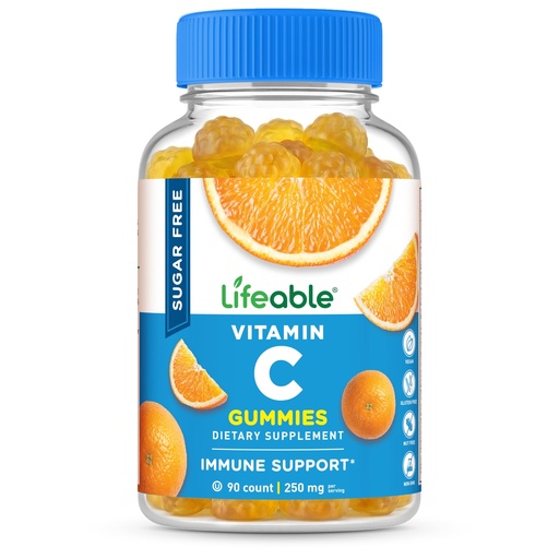 [BRSWYEA7DIGRMALA] Lifeable Sugar Free Vitamin C – 250 mg – Great Tasting Natural Flavor Gummy Supplement – Vegetarian GMO-Free Chewable Vitamins – for Immune Support – for Adults – 90 Gummies