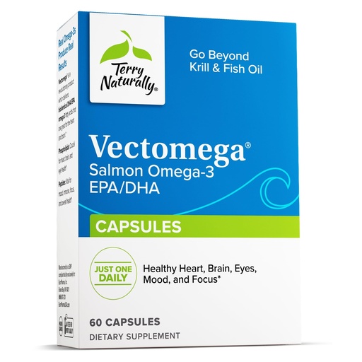 [BRSWICYPAB4BK2DO] Terry Naturally Vectomega - Dietary Supplement with EPA & DHA - Omega-3 Capsules for Brain & Heart Health Support - Nutritional Supplement with Essential Fatty Acids & Peptides - 60
