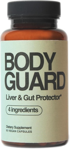 [BRSRAAT3PN5GEYLU] Bodyguard Liver Detox & Gut Health, Setria® Liposmal Glutathione 250mg, Master Antioxidant, Post-Celebration Formula, Red Flush Support, Vegan, Gluten Free, Made in USA, 4 Ingredients, 60 Capsules