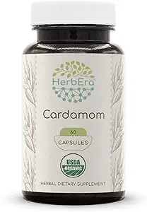 [BRSROEI6PIBGMELU] HerbEra Cardamom USDA Organic 60 Capsules | Natural Herbal Supplement | Certified Organic Vegetarian Capsules and Organic Cardamom (Elettaria cardamomum) Dried Pod (60 Capsules)