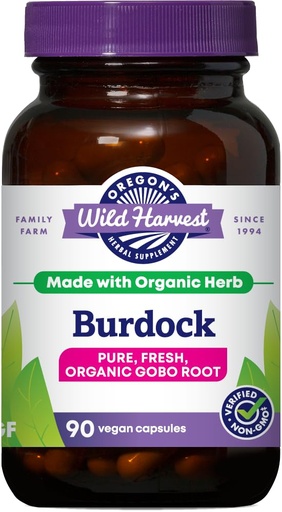 [BRSWIYT7DEPACCY5] Oregon's Wild Harvest Burdock Organic Traditional Herbal Supplement Non GMO and Gluten Free | Vegan Capsules, 90 Count