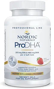 [BRSWIYIZCIMBWADO] Nordic Naturals ProDHA, Strawberry - 120 Soft Gels - 830 mg Omega-3 - High-Intensity DHA Formula for Neurological Health, Mood & Memory - Non-GMO - 60 Servings