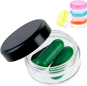 [BRSRAZQEBN7WGETO] Small Pill Organizer Box, 5 Pcs Travel Pill Case Holder Portable Daily Mini Pills Container BPA Free Medicine Storage Container for Purse Pocket Briefcase (Blue/Orange/Yellow/Black/Rose Red)