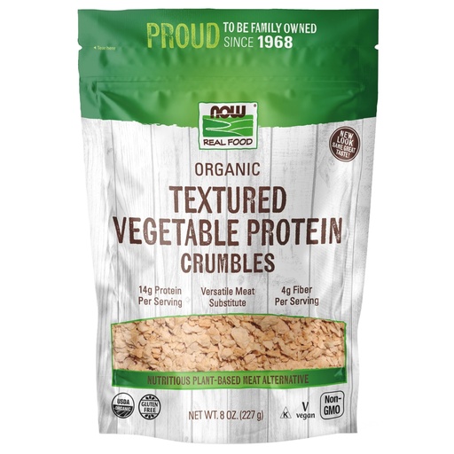 [BRSWI2QIOAAAMHQV] NOW Foods, Organic Textured Soy Protein Granules, Non-GMO, Versatile, Vegetable-Sourced Protein, 8-Ounce (Packaging May Vary)