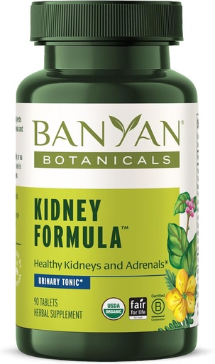 [BRSWIYQYO54GYAD2] Banyan Botaniks Kidney Formula – Organik Kidney Supplement with Gokshura – Rejuvenating Herbal Mix to Support Kidneys and Urinary Tract Balance* – 90 Tabletler – Non-GMO Sustainable Sourced Vegan