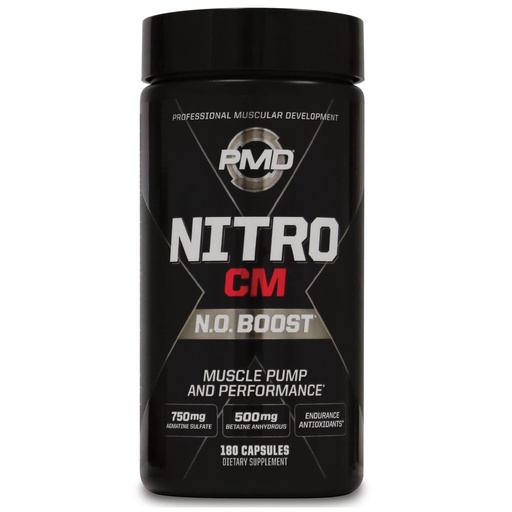 [BRSWGYYOCQBRAAAZ] PMD Sports Nitro CM Nitric Oxide with Agmatine Pre Workout Supplement - Muscle Growth and Muscle Pump with L Arginine - Endurance Boost for Hardcore Training and Bodybuilding Preworkout (180 Capsules)