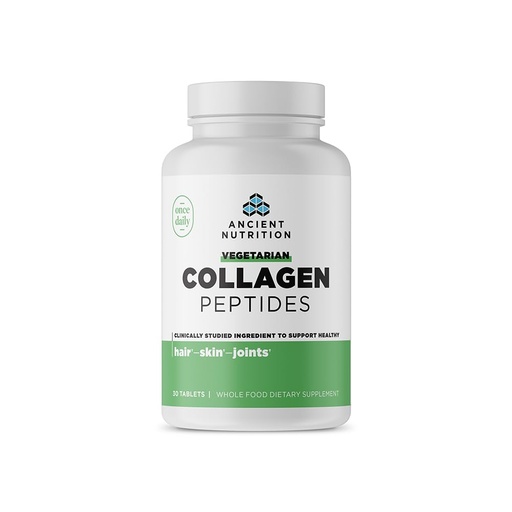 [BRSW2BQ6DEPB433G] Ancient Nutrition Vegetarian Collagen Peptides, Collagen Peptides Tablets, Collagen with Prebiotics and Probiotics, Supports Healthy Skin, Hair, Joints, Digestion, Vegetarian Capsules, 30 Count