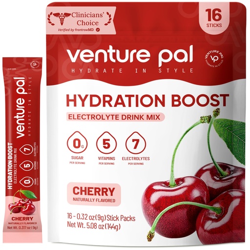 [BRSROHQ2AF7RE3L5] Venture Pal Sugar Free Electrolyte Powder Packets - Liquid Daily IV Drink Mix for Rapid Hydration & Party Recovery | 5 Vitamins & 7 Electrolytes| Keto Friendly | Non-GMO | Certified Vegan | 16 Sticks