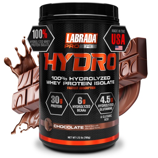 [BRSRMCYCPJYG2EQV] Labrada Hydro 100% Pure Hydrolyzed Whey Protein Isolate Powder, Lactose Free, Fastest Digesting, Instant Mixing,Delicious Taste 20 Servings(Chocolate)