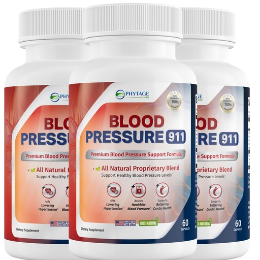 [BRSROAYOAQNRQHTX] Blood Pressure 911 – Advanced Blood Pressure Support Supplement – All-Natural Formula with Hawthorn Berry, Olive Leaf & Vitamin B12 – Daily Heart & Circulation Support - 3 Pack