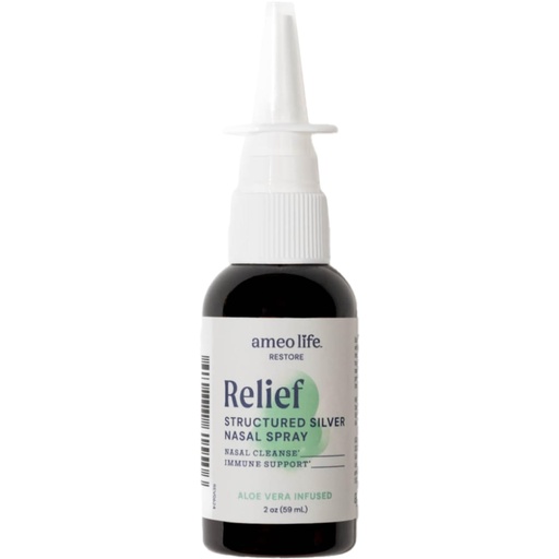[BRSRMBIFBMHBOCLG] Ameo Life Aloe-Infused Colloidal Silver Nasal Spray 24 PPM - Nose Spray with Natural Ingredients for Soothing Relief of Nasal Congestion, Sinus Congestion, Mucus, & Irritation - for Daily Use (2 oz)