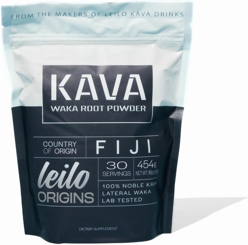 [BRSROHYDBYDRE33V] LEILO Kava Powder | Traditional Noble Waka from Fiji | All Natural Root to Reduce Stress and Promote Relaxation (1lb | 30 Servings)