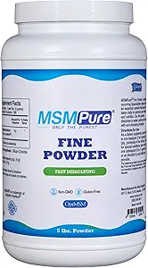 [BRSWYEAFCAHWC3DD] KALA HEALTH MSMPure Fast Dissolving Fine MSM Powder Crystals – US-Made MSM for Joint Health, Skin Appearance, and Hair & Nail Support – 5 lb, Organic Sulfur