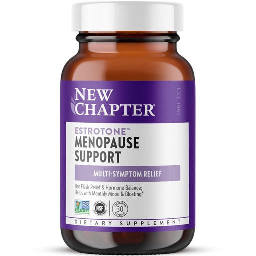 [BRSWKHD2PJYWKG3K] New Chapter Menopause Supplement - Estrotone Herbal Hormone Balance for Women in Perimenopause, with Black Cohosh for Hot Flash Relief & to Reduce Night Sweats + Vitex, No Added Hormones - 30 ct