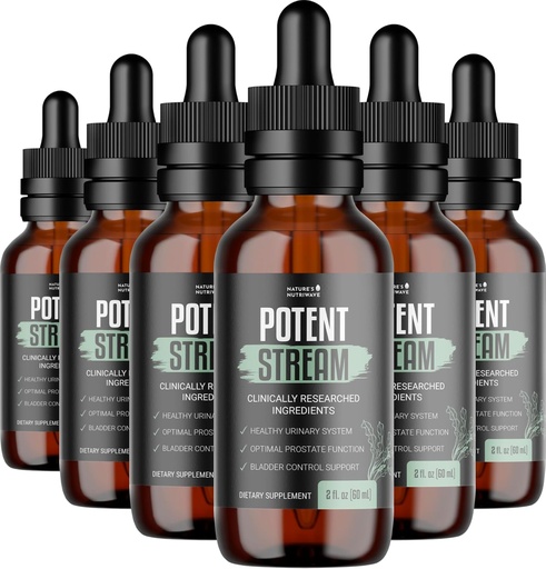 [BRSRA2YQCEOQMFLB] PotentStream Drops - Original Formula, Natural Liquid Supplement with Plant Extracts | 100% Natural, Made in USA, 6 Month Supply