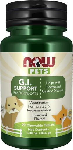 [BRSWKFIPOJYBA3A5] AHORA Pet Health, G.I. Support Supplement, Formulated for Cats & Dogs, NASC Certificado, 90 Chewable Tablets