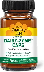 [BRSWIYT3OMABQ2IZ] Country Life Dairy-Zyme - Digestive Enzymes for Dairy Relief - Lactase Enzyme Supplement for Lactose Intolerance - 6000 Lactase Units - Gluten-Free, Non-GMO - 50 Vegan Capsules