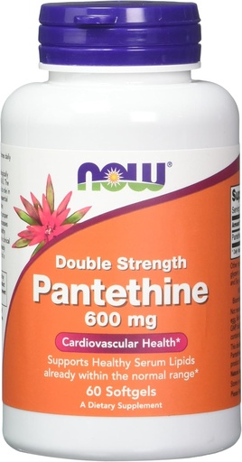 [BRSWIZTYCZ4B42DI] Now Foods, Pantethine 600 mg, 60 Softgels (Pack of 2)