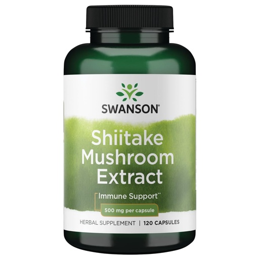 [BRSWGEL5DMIWYGY2] Swanson Shiitake Mushroom Extract (4:1) 500 Milligrams 120 Capsules