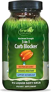 [BRSWIGT5BN7QC2L4] Irwin Naturals Maximum Strength 3-in-1 Carb Blocker - Neutralize Carbohydrates - 75 Liquid Softgels
