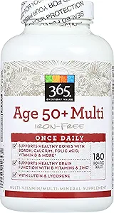 [BRSWG2T5OYNRGH3D] 365 by Whole Foods Market, Age 50+ Multi Iron-Free, 180 ct