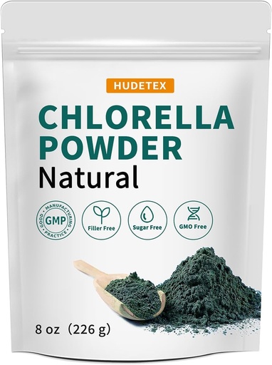 [BRSROGQLA4IB63TX] Poudre de Chlorella Poudre de chlorophylle naturelle, soutient le système immunitaire et la fonction hépatique, garder la jeunesse, végétalien, riche en protéines végétales et vitamines, 8 oz.
