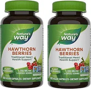 [BRSWGAITOECRMA32] Nature's Way Herbal Hawthorn Berries, Traditional Heart Health Support*, 180 Vegan Capsules (Packaging May Vary) - 2 Pack