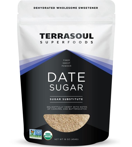 [BRSW22Y5PIPBSHQZ] Terrasoul Superfoods Organic Date Sugar, 1 Lb - Low Glycemic | Unrefined | Trace Minerals