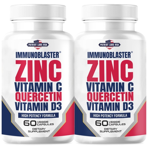 [BRSW2BQ7AQCA2HY3] (2 Pack) Zinc Quercetin Vitamin C 800 mg with Vitamin D3 Antioxidant Immune Support High Potency Quercetin Zinc Supplement for Men and Women - Gluten, Soy, & Dairy Free - 120 Count (Twin Pack)