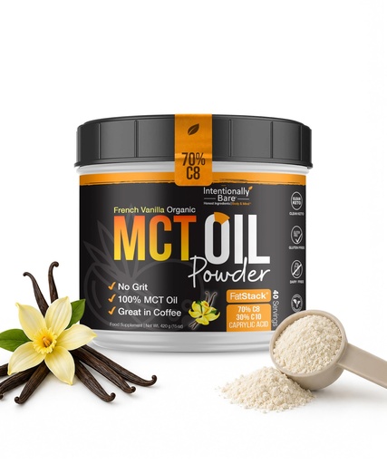 [BRSRAZYDOANWOCI3] Intentionally Bare MCT Oil Powder French Vanilla MCT Coffee Creamer - C8 MCT Oil Powder for Energy & Metabolism - No Grit Keto Energy Blend Excellent in Baking, Shakes & Creamer for Coffee - 40 Ser