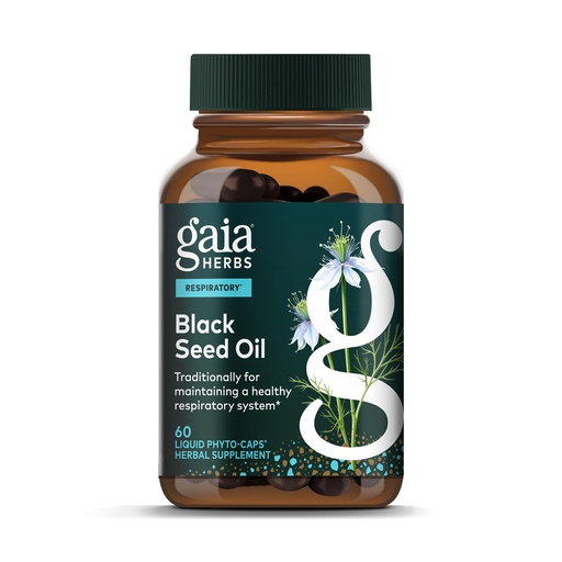 [BRSWYHAQBMPRYAY3] Gaia Herbs Black Seed Oil - Cold-Pressed Capsules with Nigella Seed Traditionally Used for Lung, Respiratory & Antioxidant Support* - Herbal Supplement - 60 Vegan Liquid Phyto-Caps (30 Servings)